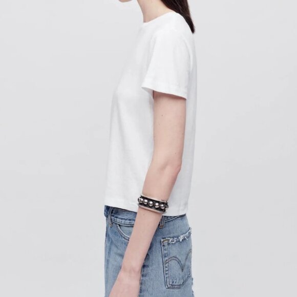 Re/Done Hanes Classic Tee in Optic White Size S - Picture 4 of 10